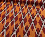 GEOMETRİK DESENLİ ÖRME KUMAŞ - BORDO