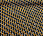 GEOMETRİK DESENLİ ÖRME KUMAŞ - SAFRAN