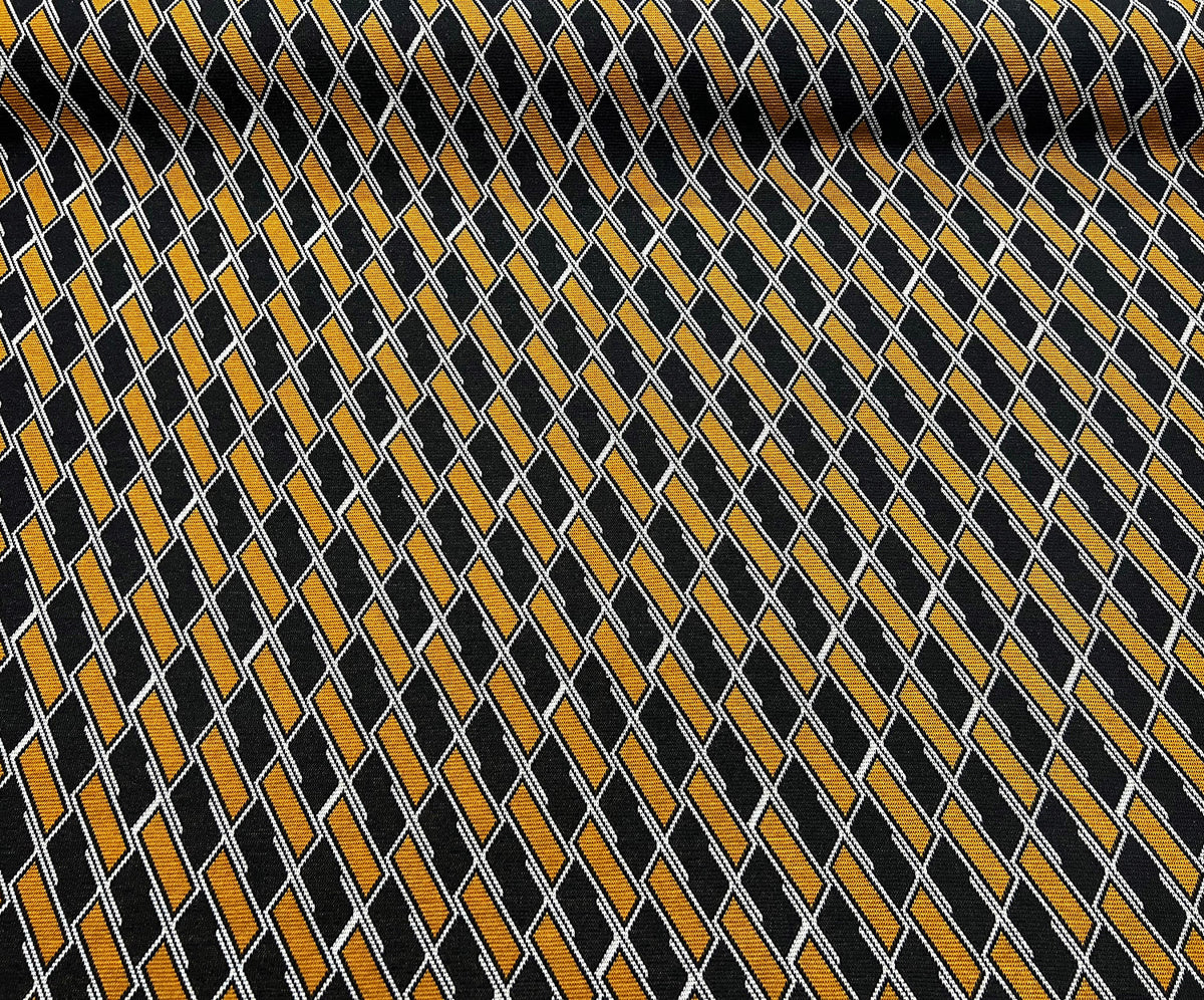 GEOMETRİK DESENLİ ÖRME KUMAŞ - SAFRAN