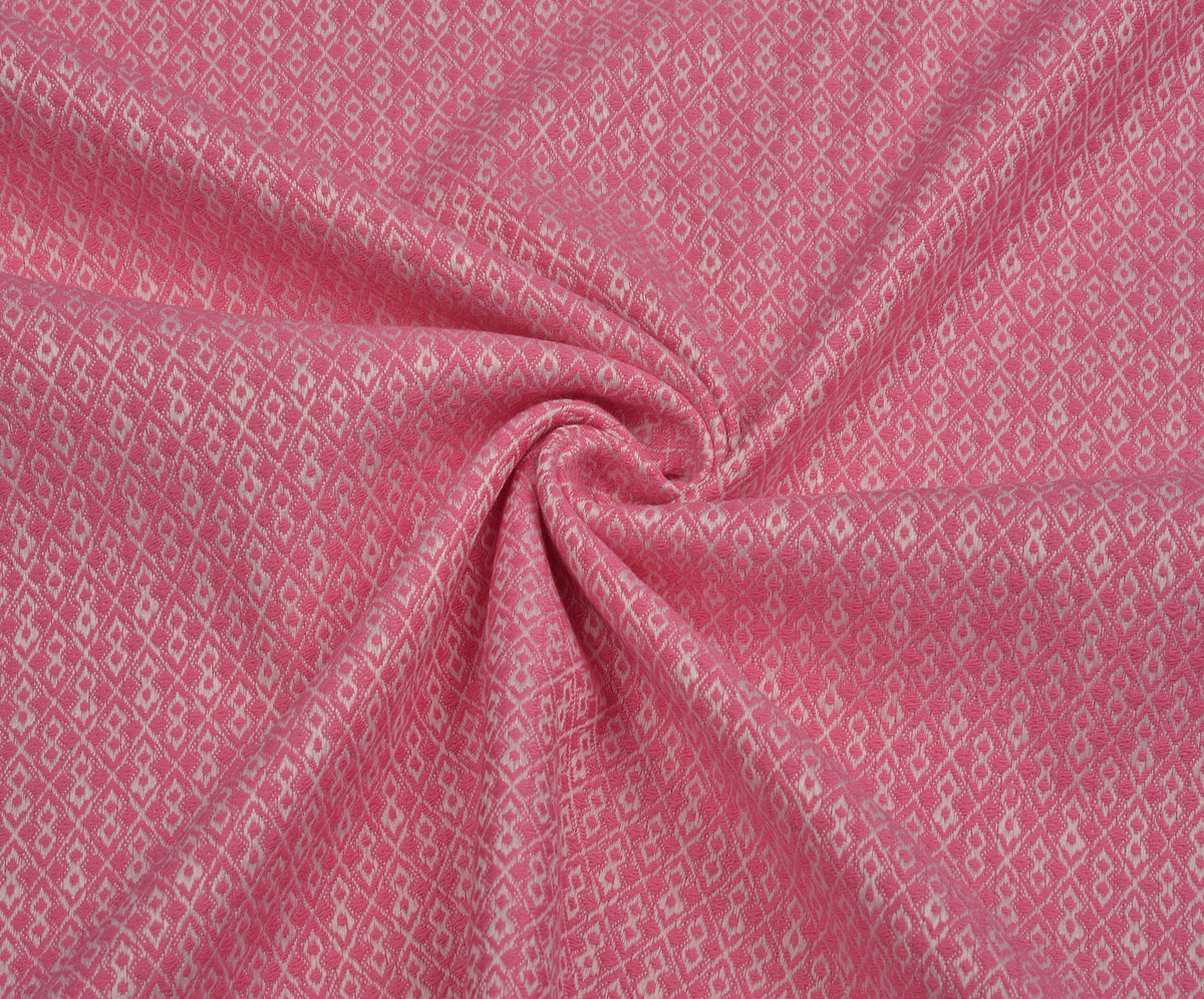 DESENLİ JAKAR KUMAŞ - PEMBE