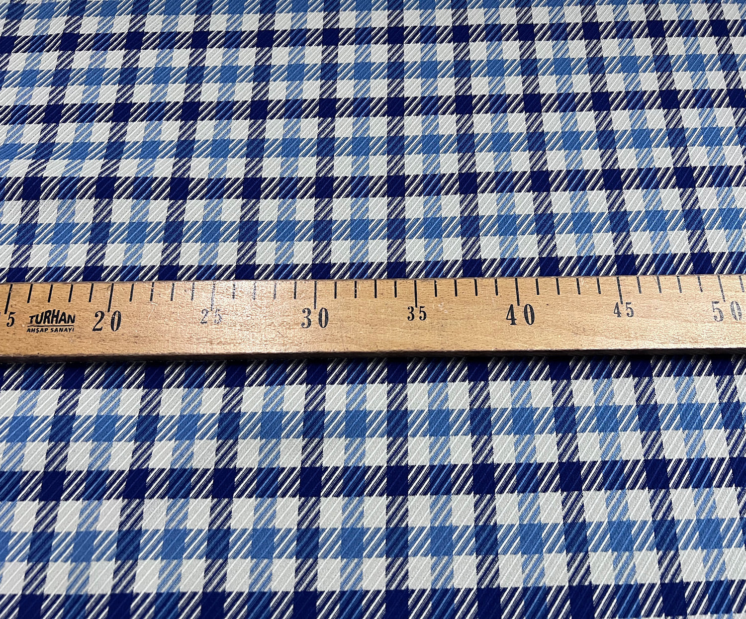 LİKRALI KAZAYAĞI DESENLİ KUMAŞ - MAVİ