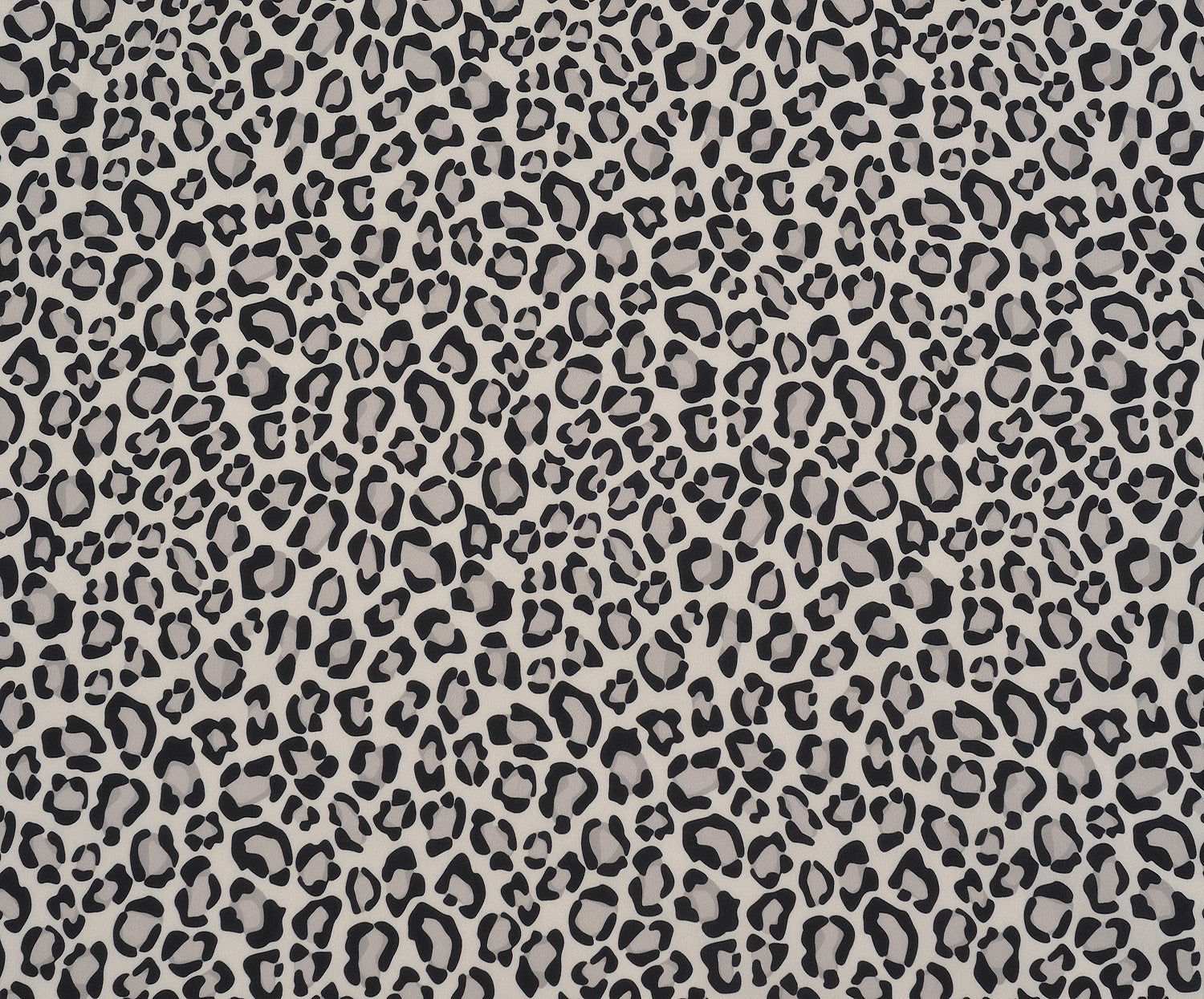 LEOPAR DESENLİ ŞİFON KUMAŞ - GRİ