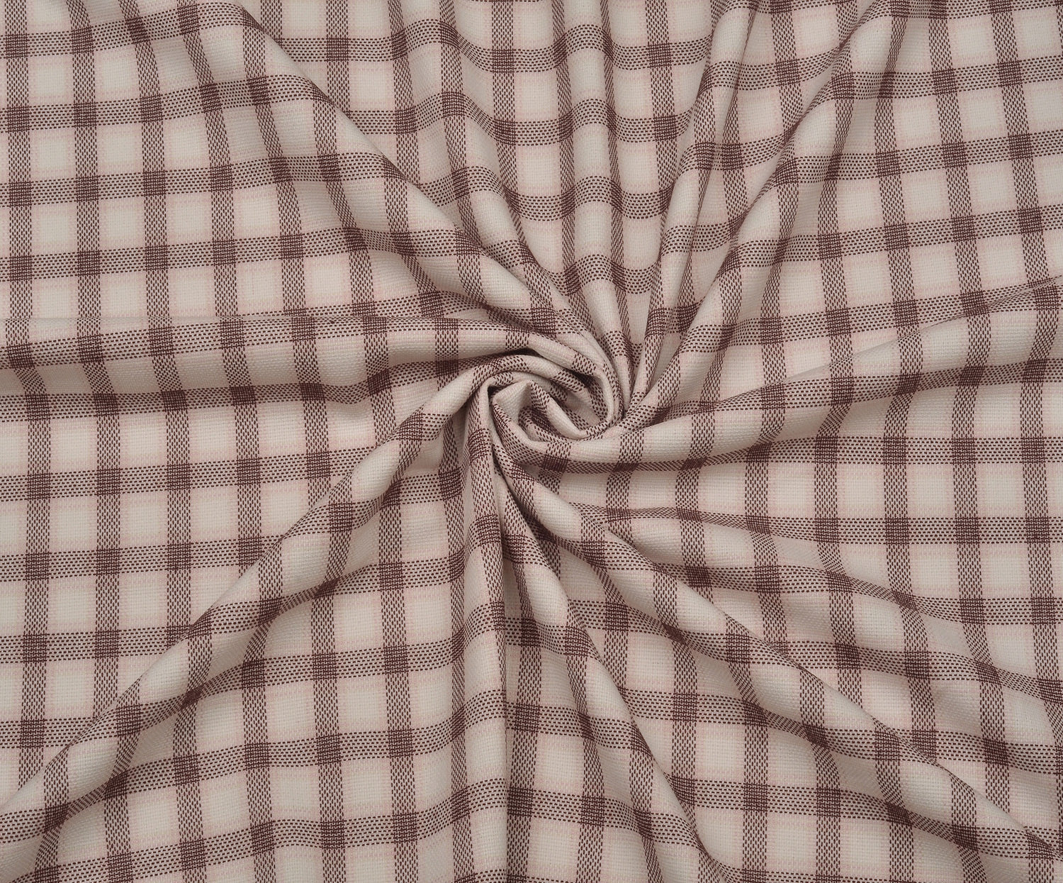LİKRALI EKOSE DESENLİ KUMAŞ - BORDO