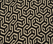 GEOMETRİK DESENLİ VİSKON KUMAŞ - SİYAH