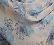 BÜYÜK ÇİÇEKLİ ŞİFON KUMAŞ - PUDRA