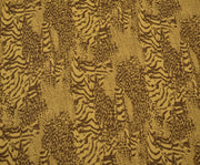 LEOPAR DESENLİ ŞİFON KUMAŞ - SARI