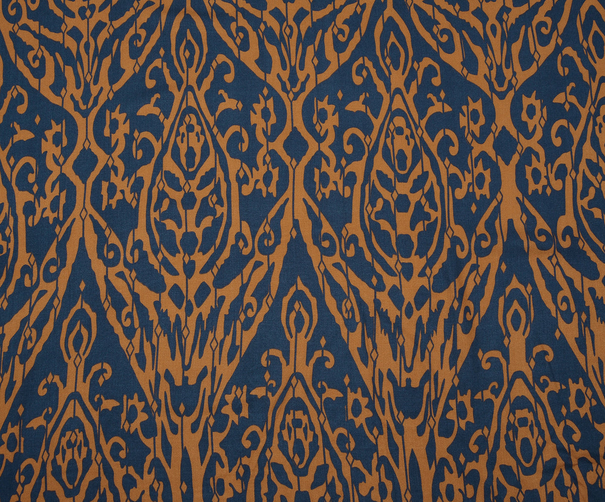 MOTİF DESENLİ VİSKON KUMAŞ - LACİVERT