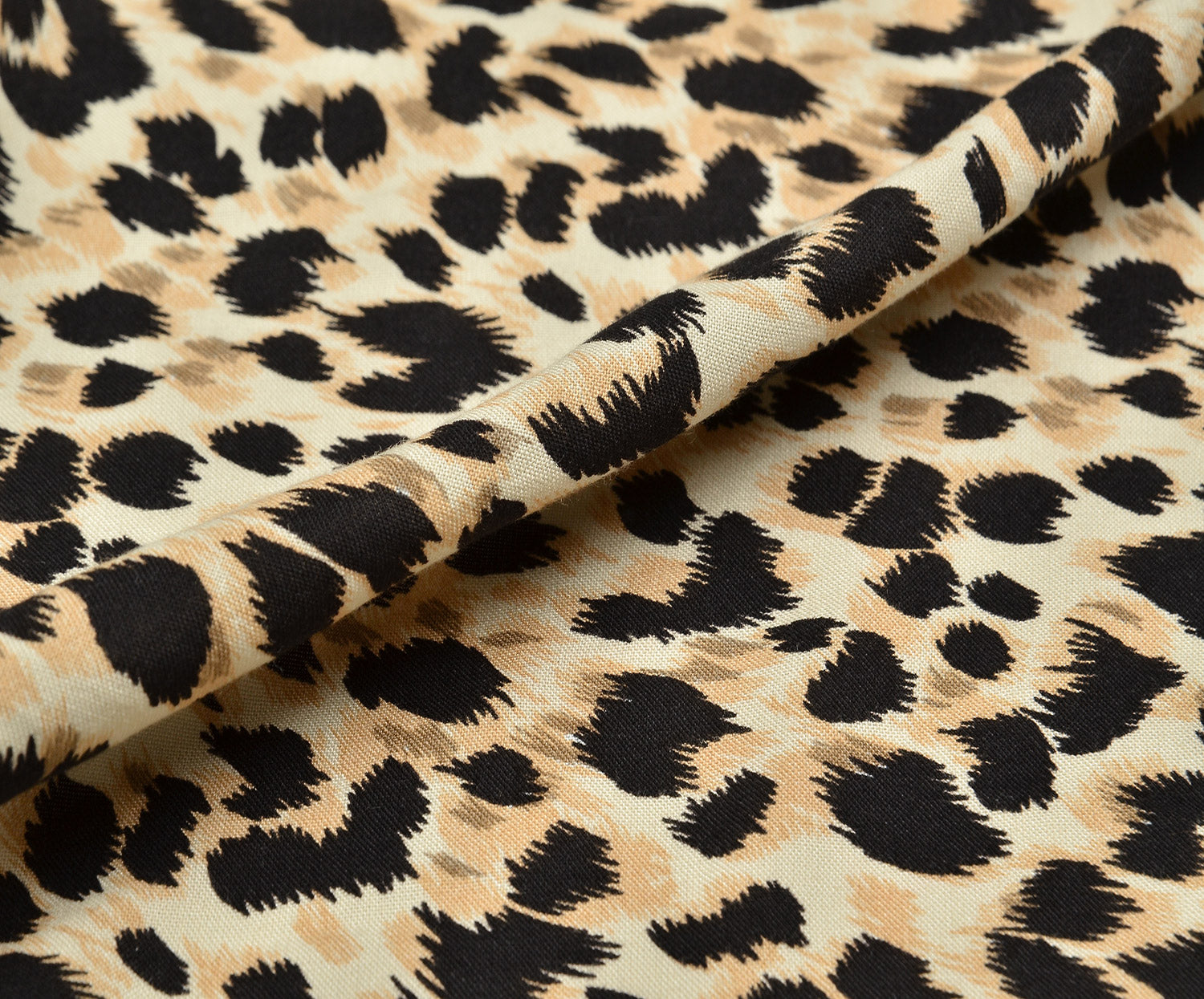 LEOPAR DESENLİ VİSKON KUMAŞ - BEJ