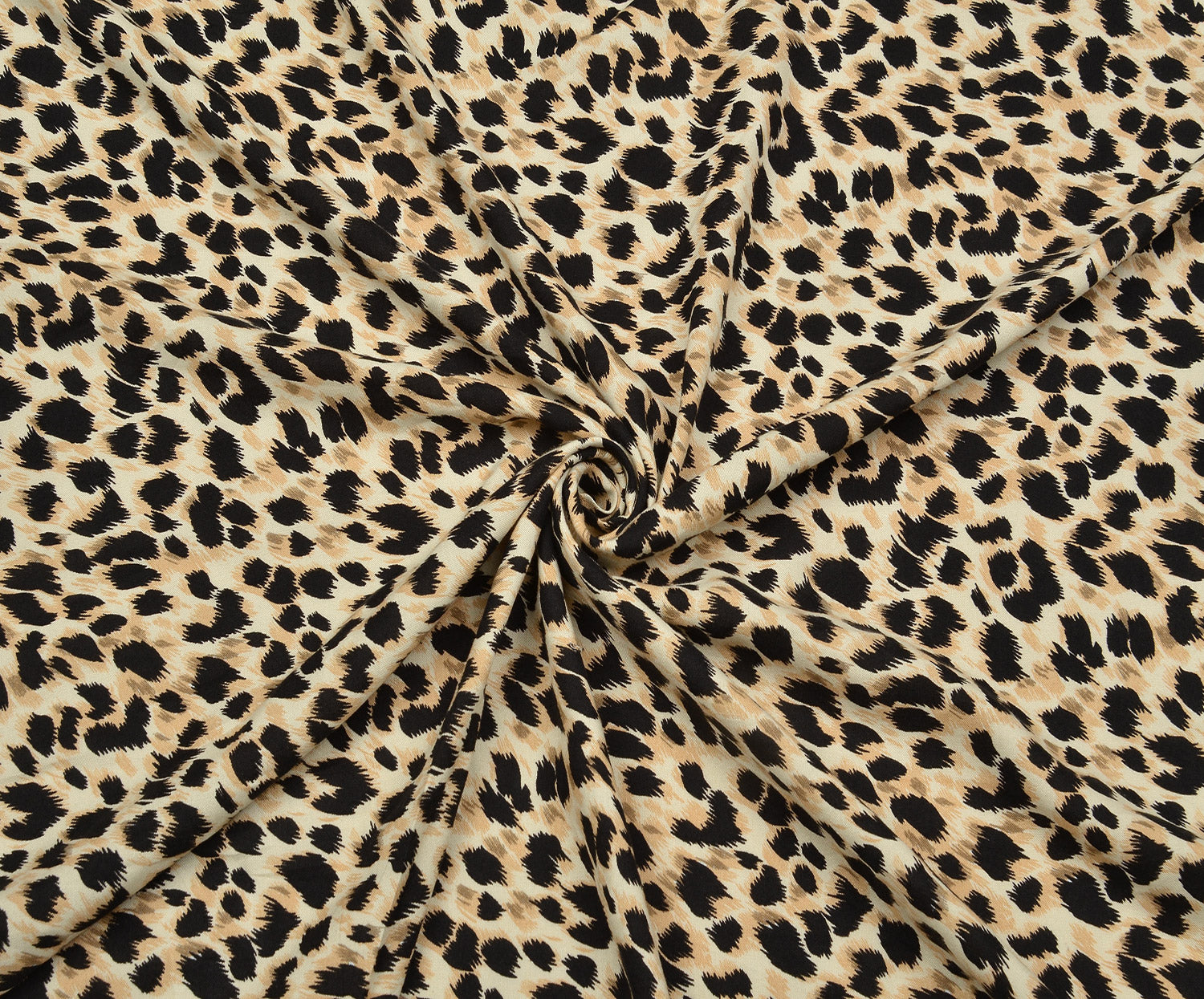 LEOPAR DESENLİ VİSKON KUMAŞ - BEJ