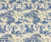 BLUE BLANC DESENLİ  DİJİTAL BASKI KUMAŞ - MAVİ