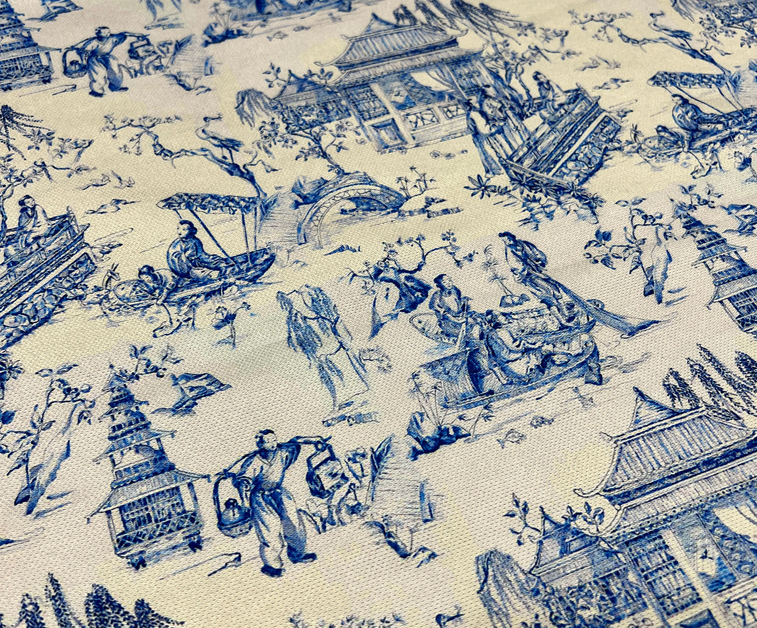 BLUE BLANC DESENLİ  DİJİTAL BASKI KUMAŞ - MAVİ