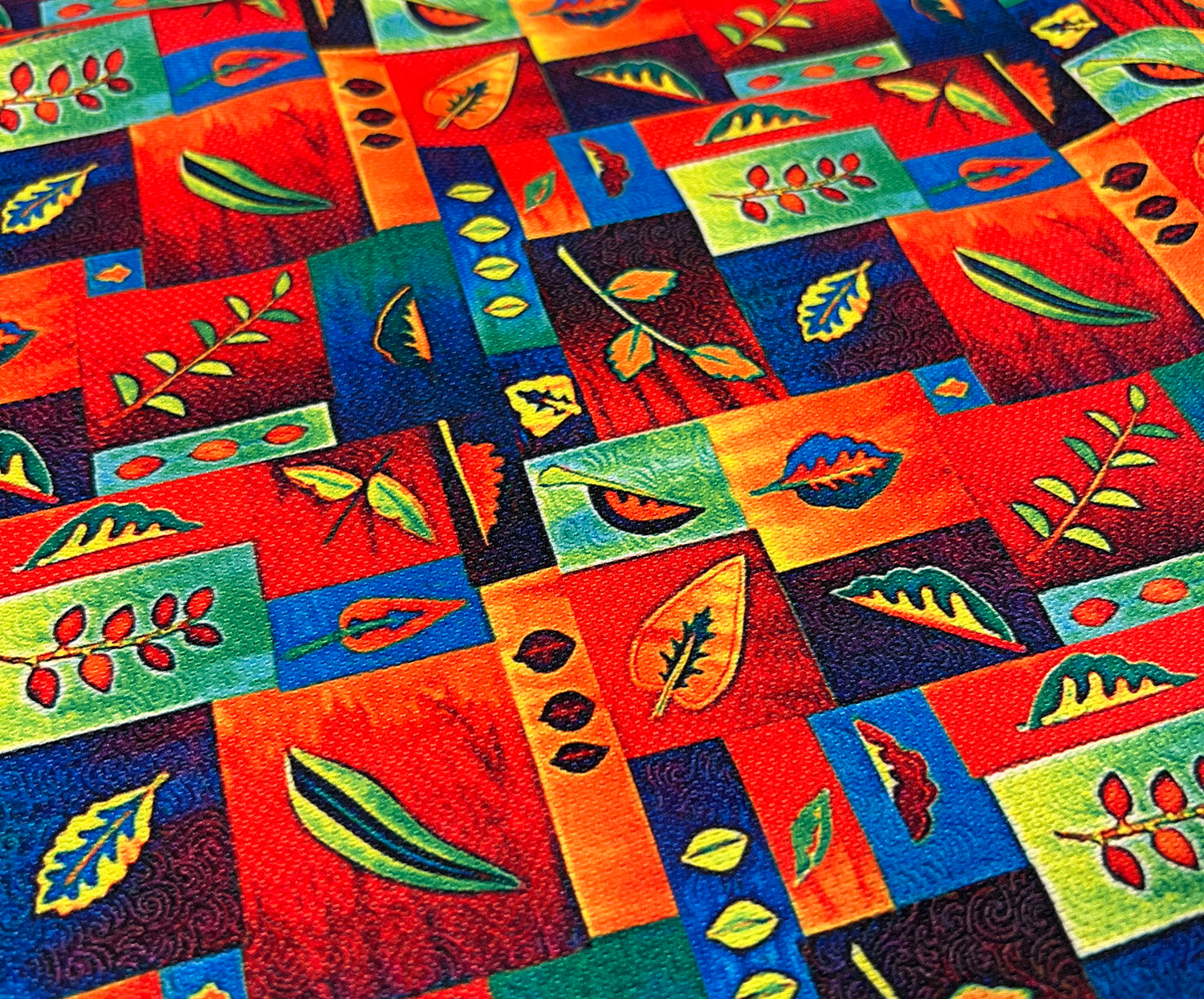 PATCHWORK YAPRAKLAR  DİJİTAL BASKI KUMAŞ - HARMONİ