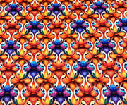 GEOMETRİK ÇİÇEKLER DİJİTAL BASKI KUMAŞ - HARMONİ