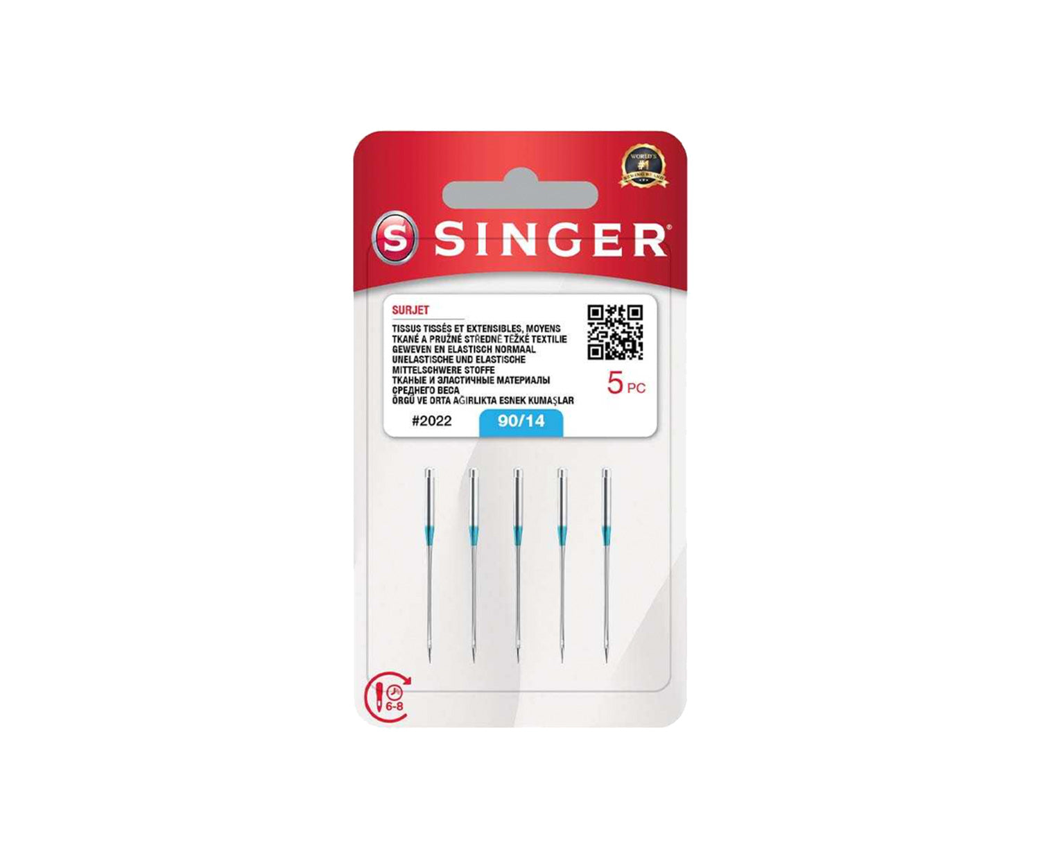SINGER 14 NUMARA OVERLOK İĞNESİ (5'Lİ BLİSTER)