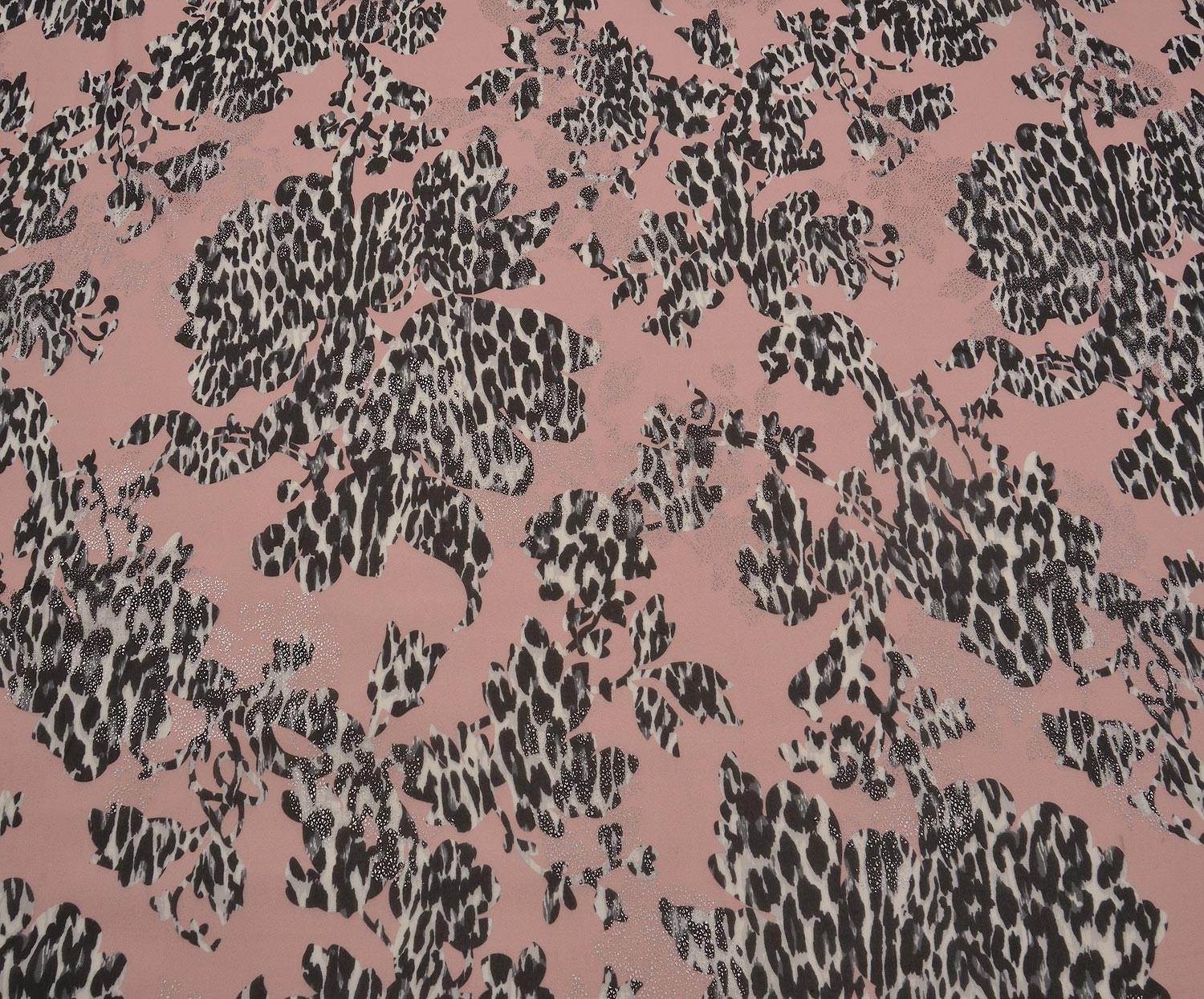 LEOPAR DESENLİ ŞİFON KUMAŞ - PUDRA
