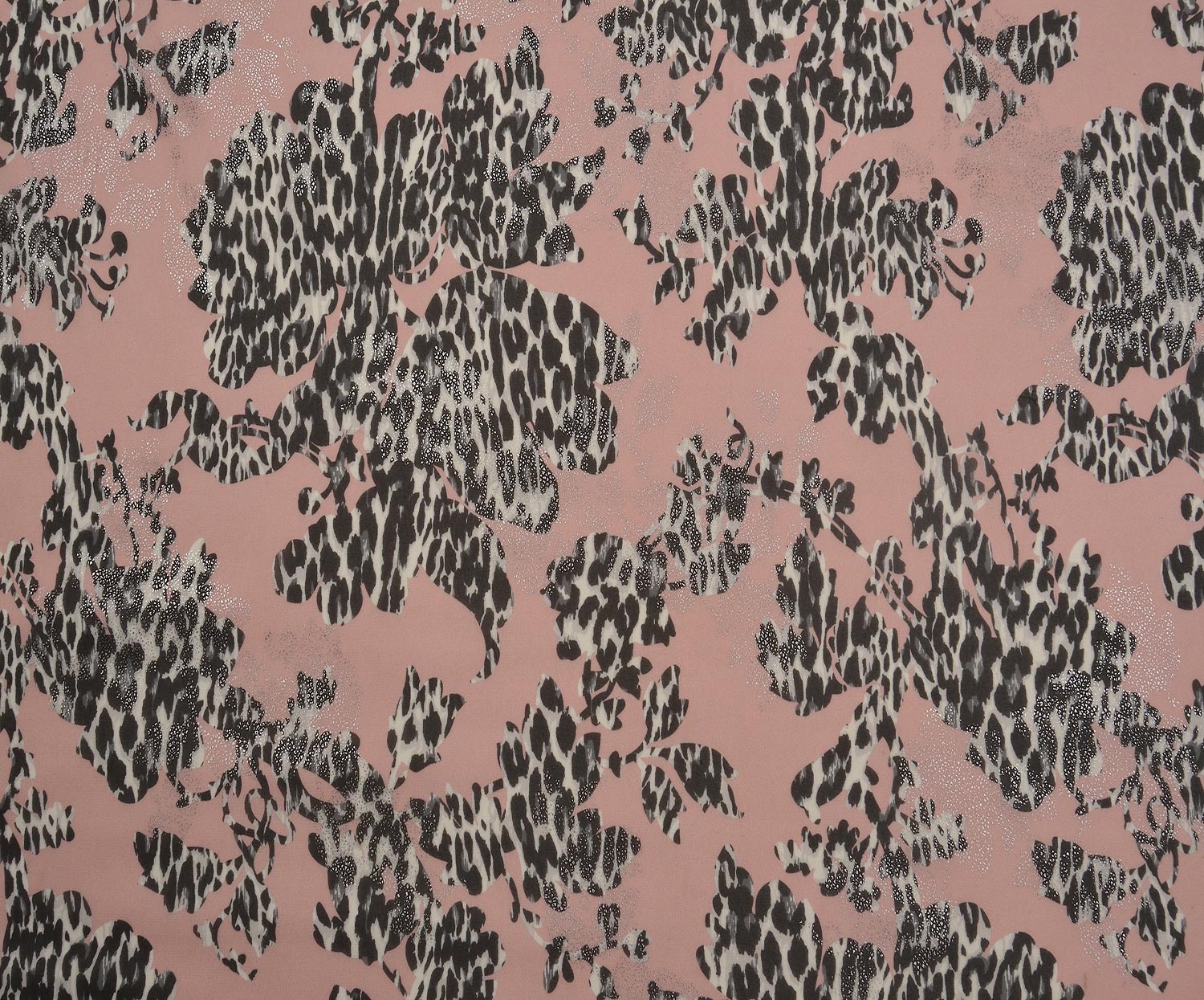 LEOPAR DESENLİ ŞİFON KUMAŞ - PUDRA