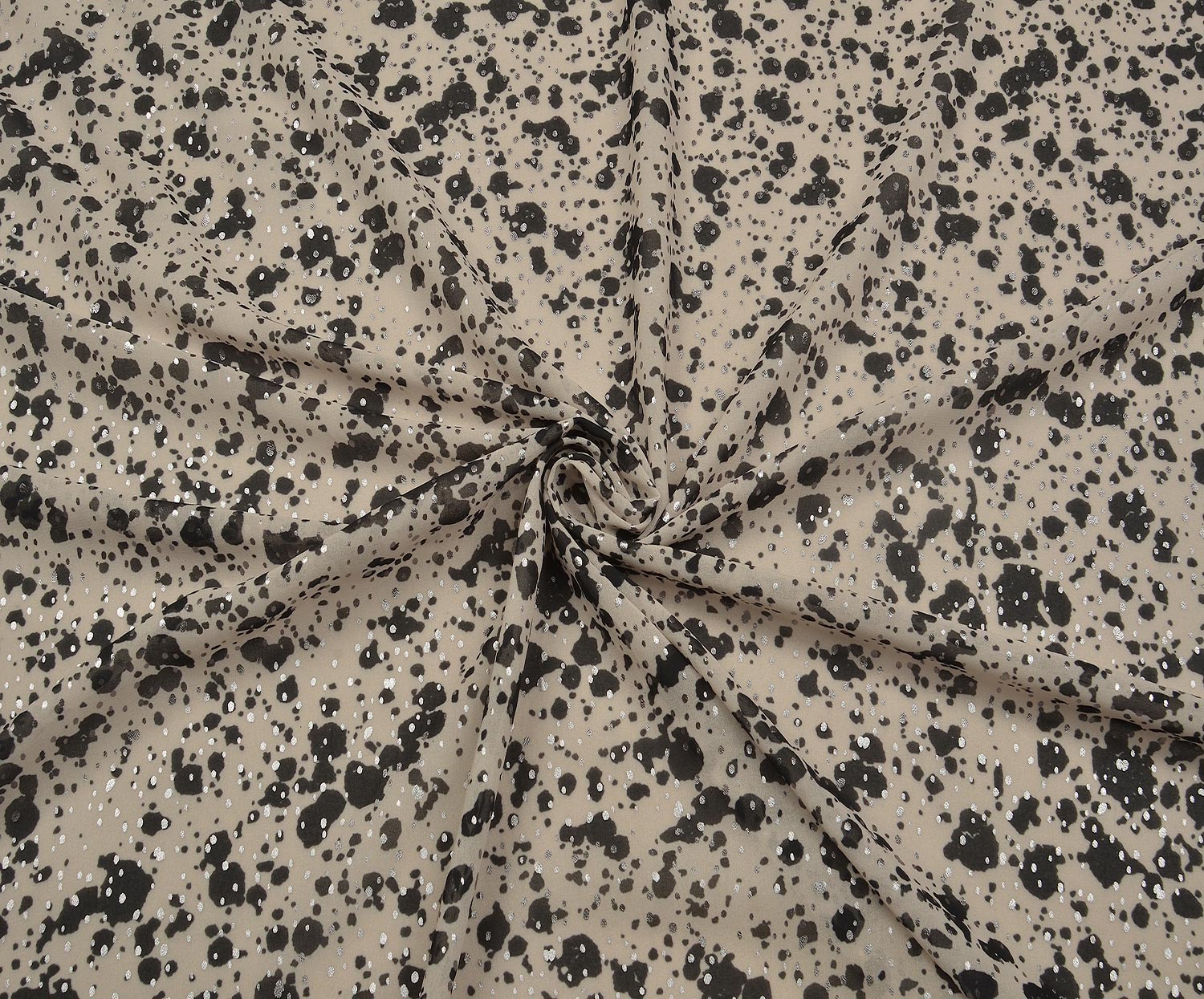 DESENLİ ŞİFON KUMAŞ - BEJ