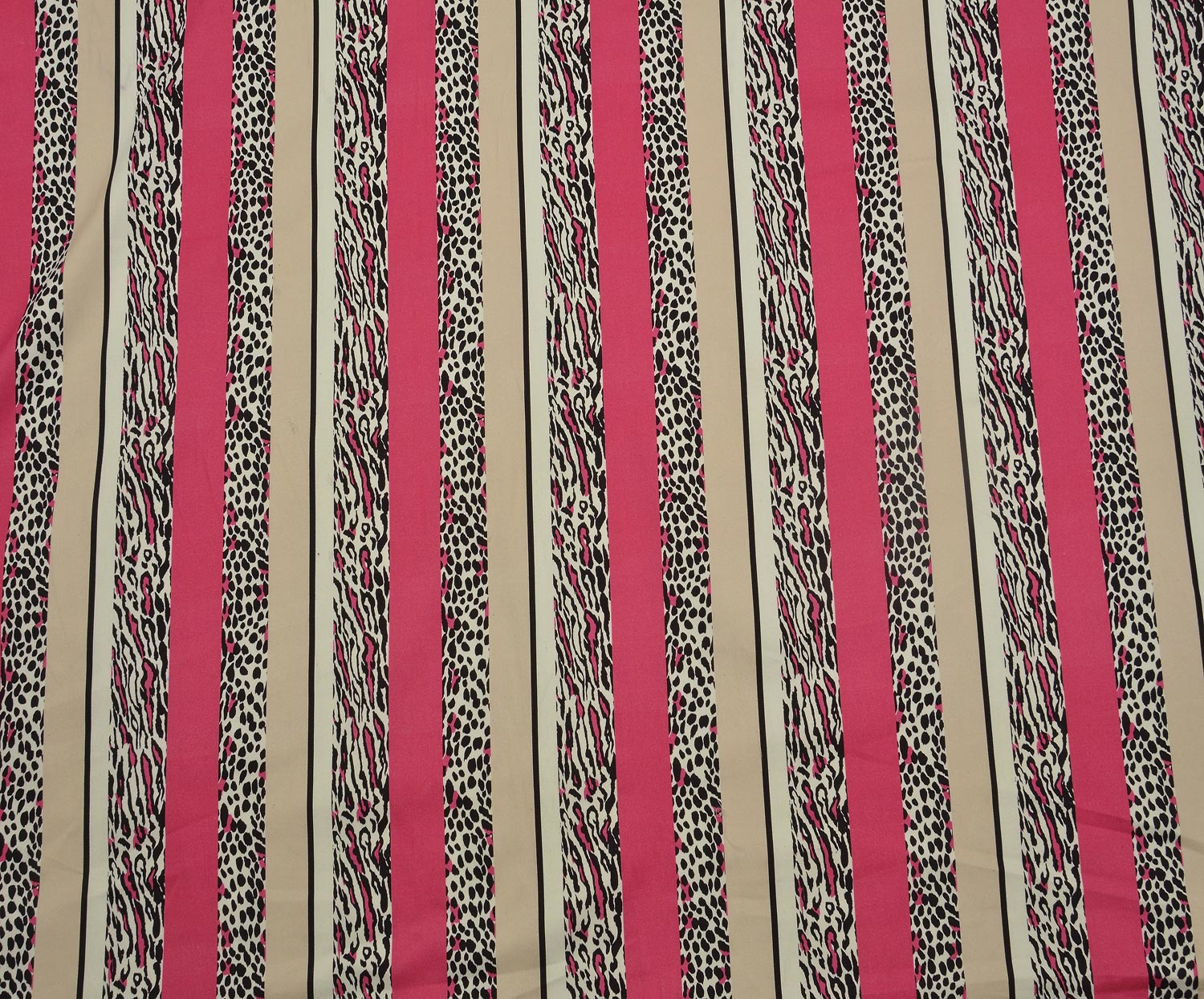 LEOPAR DESENLİ PAMUK SATEN KUMAŞ - ŞEKER PEMBE