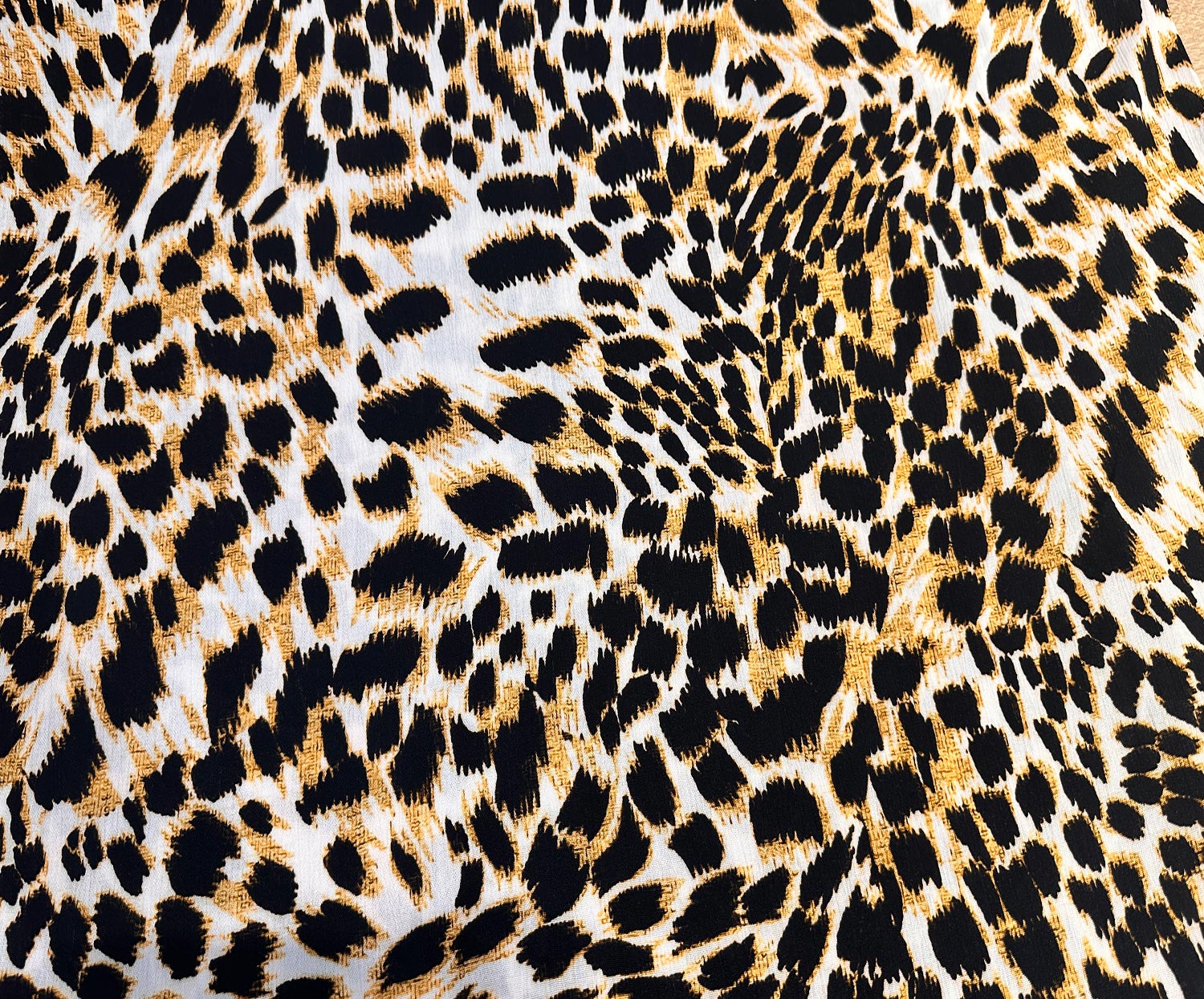 LEOPAR DESENLİ KIRİNKIL VİSKON KUMAŞ - KAMEL