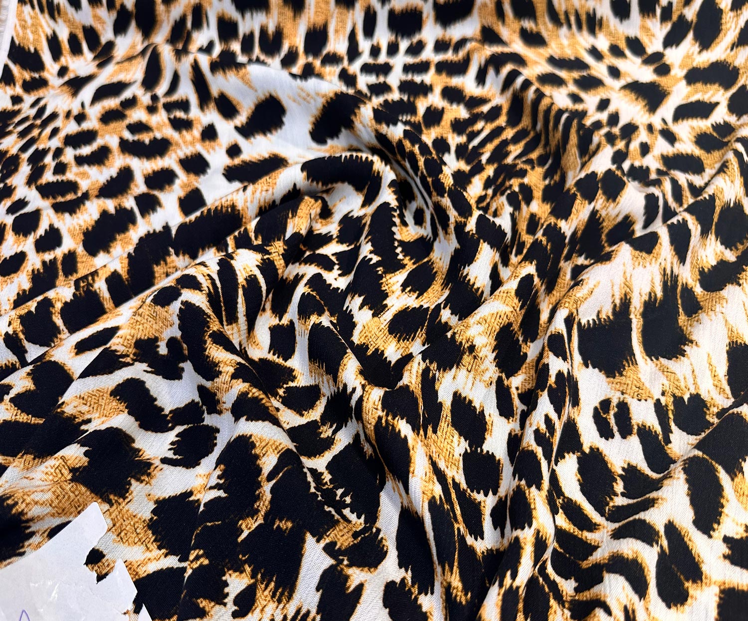 LEOPAR DESENLİ KIRİNKIL VİSKON KUMAŞ - KAMEL
