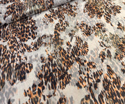 LEOPAR DESENLİ ŞİFON KUMAŞ - KAHVE
