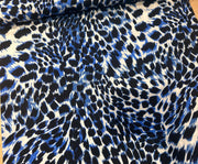 LEOPAR DESENLİ VİSKON KUMAŞ - MAVİ