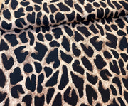 LEOPAR DESENLİ VİSKON KUMAŞ - BEJ