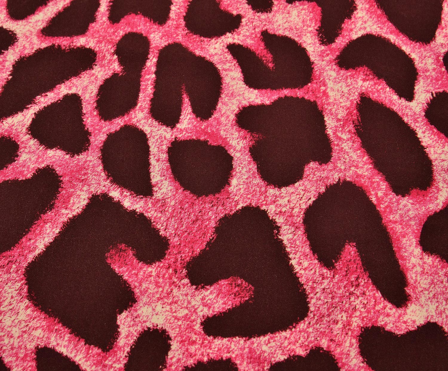 LEOPAR DESENLİ BELMANDO VİSKON KUMAŞ - FUŞYA