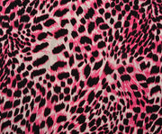 LEOPAR DESENLİ KRİNKIL VİSKON KUMAŞ - FUŞYA