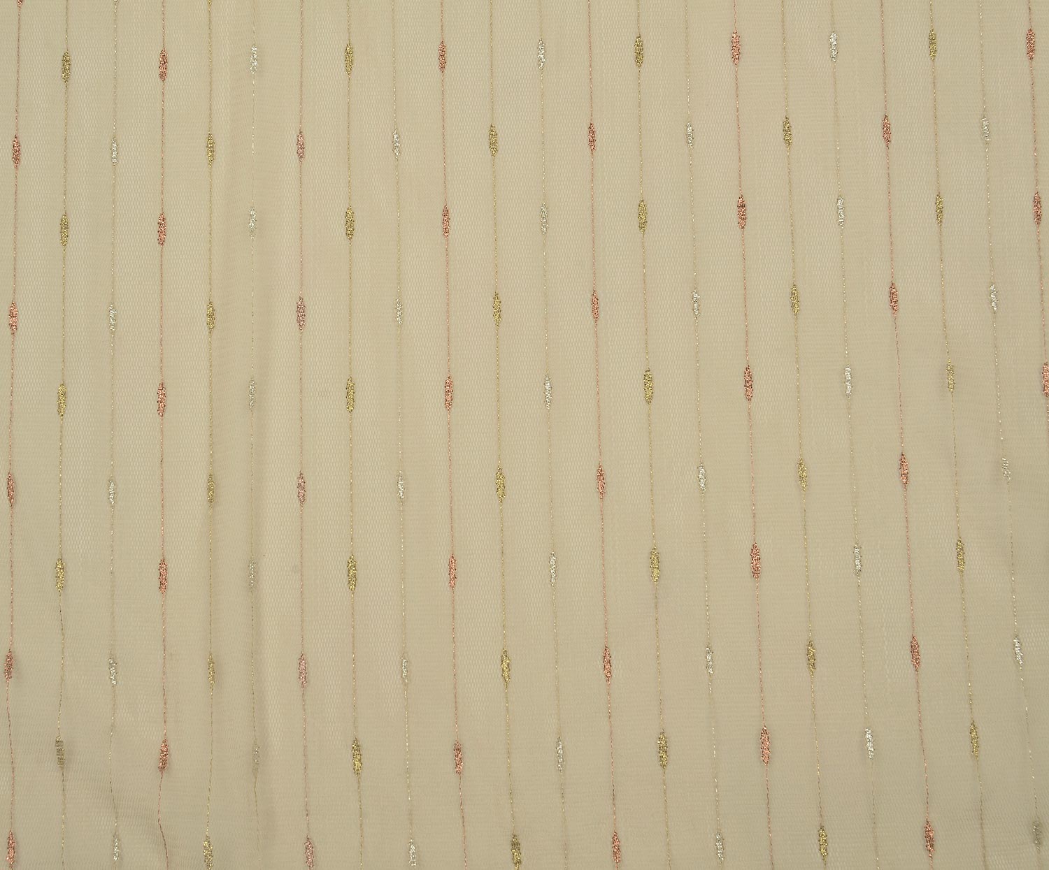 DESENLİ TÜL KUMAŞ - BEJ