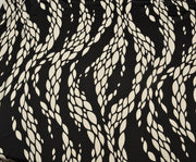 DESENLİ LİKRALI SATEN KUMAŞ - SİYAH