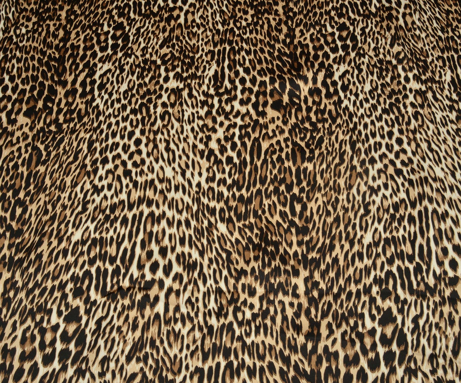 LEOPAR DESENLİ LİKRALI SATEN KUMAŞ - KAMEL