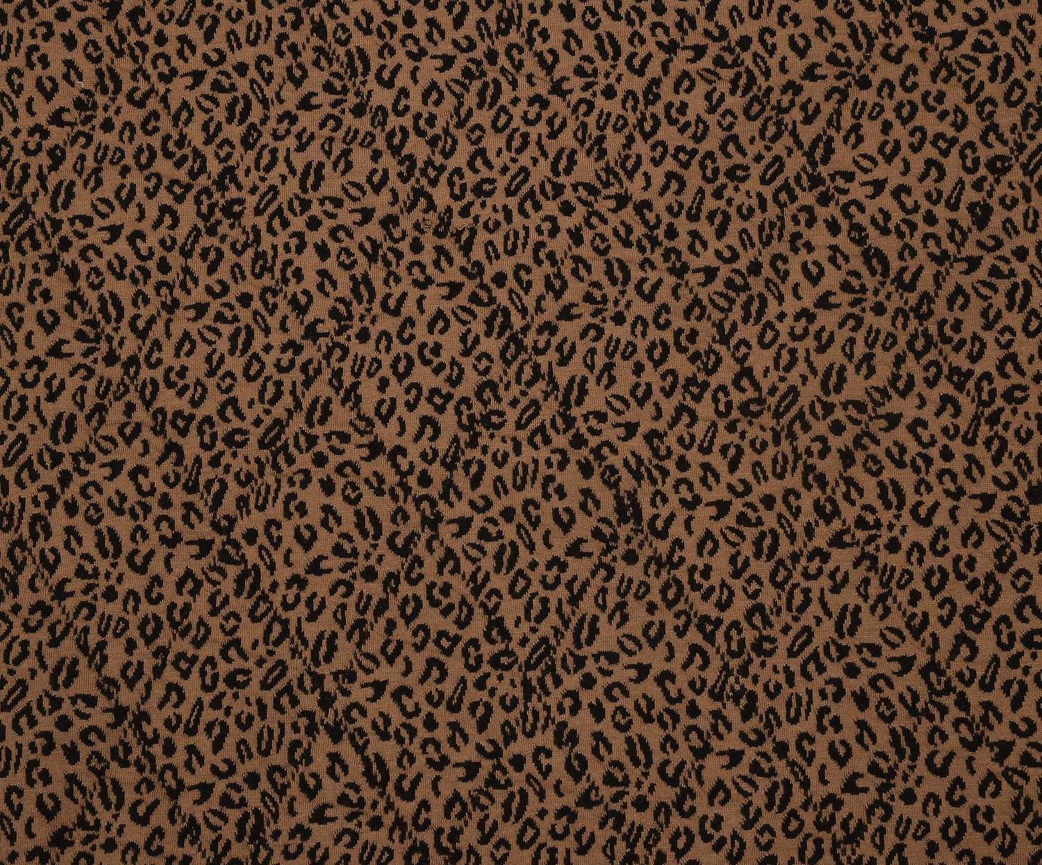 LEOPAR DESENLİ ÖRME KAPİTONE KUMAŞ - VİZON