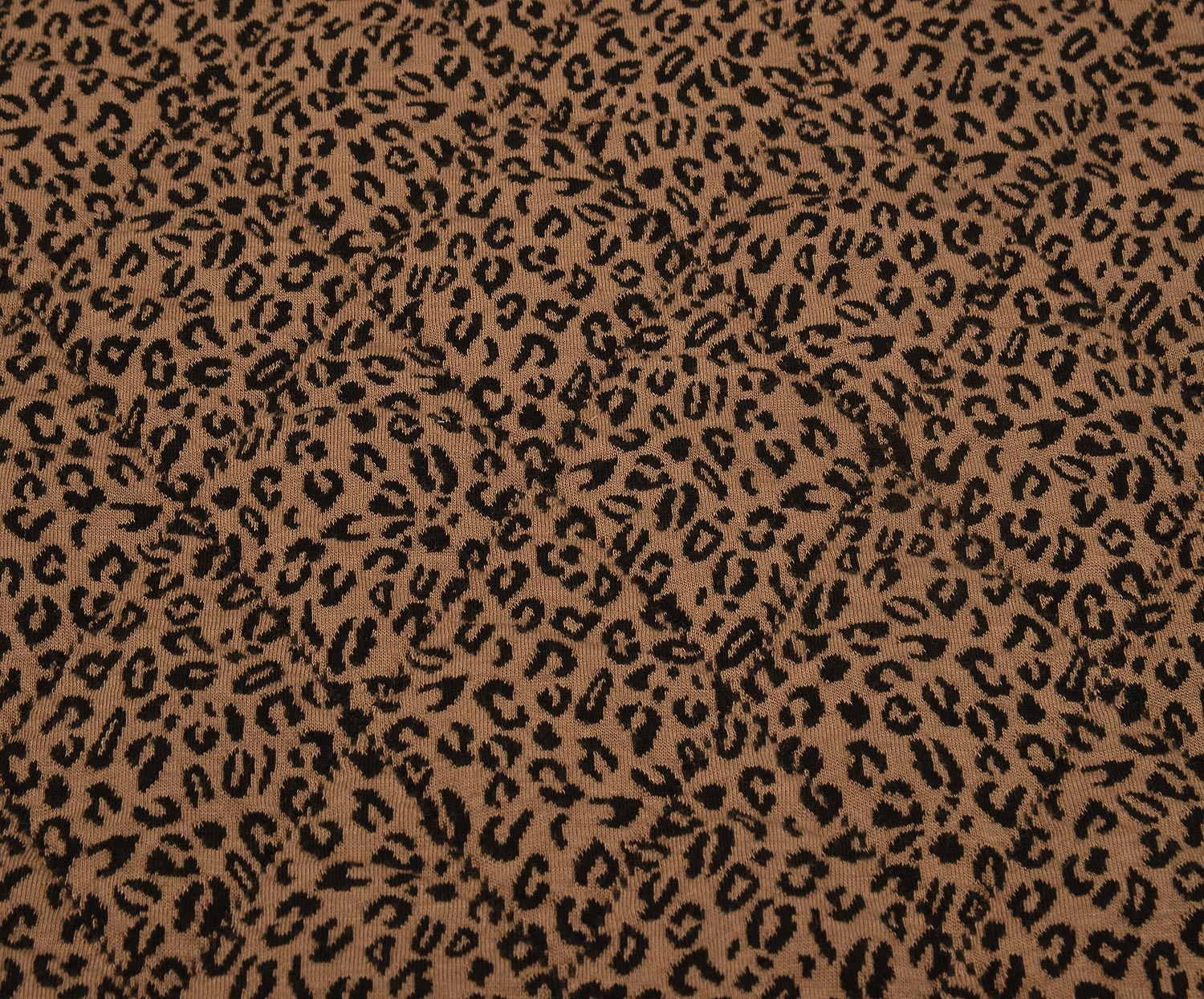 LEOPAR DESENLİ ÖRME KAPİTONE KUMAŞ - VİZON