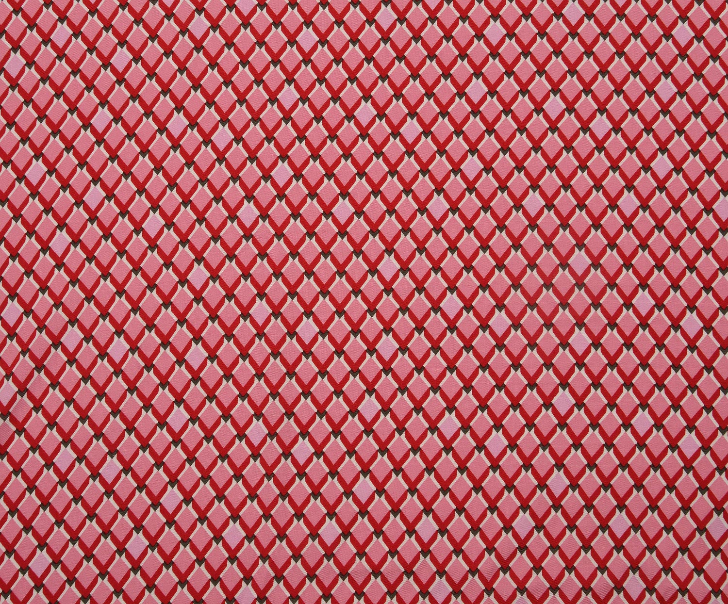 GEOMETRİK DESENLİ VİSKON KUMAŞ - PEMBE