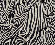 ZEBRA DESENLİ SATEN KUMAŞ - SİYAH