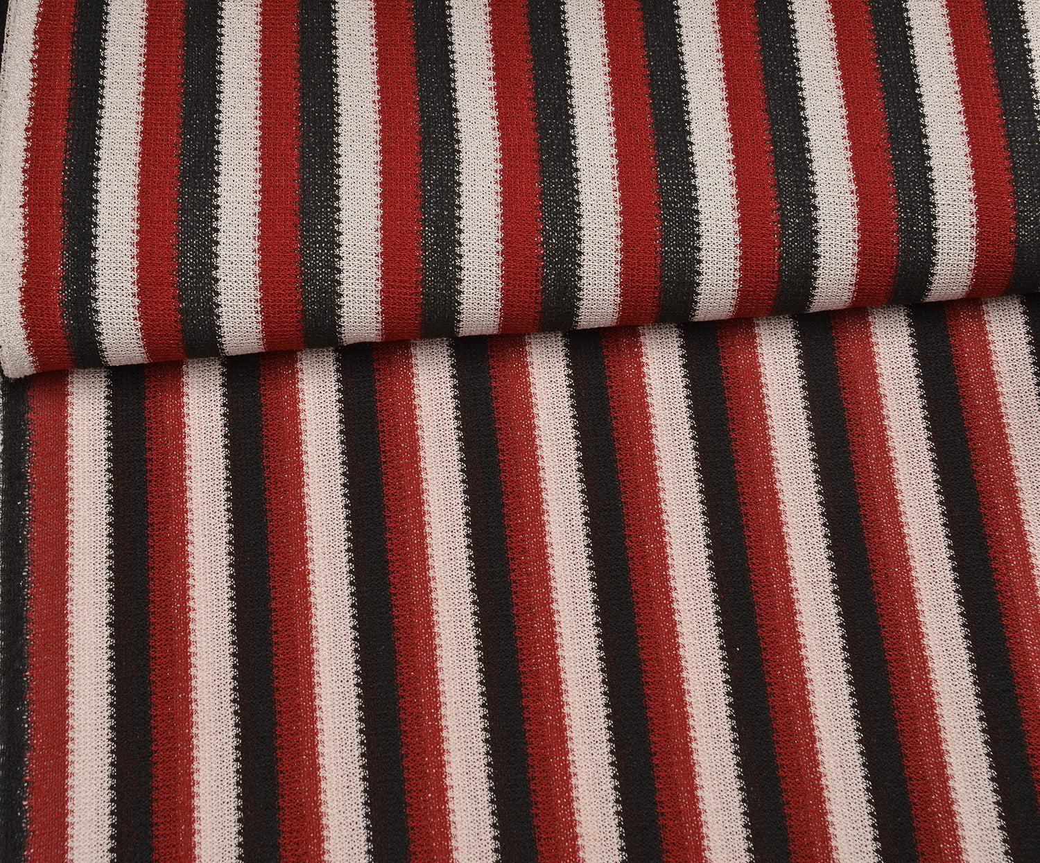ÇİZGİLİ TRİKO KUMAŞ - BORDO