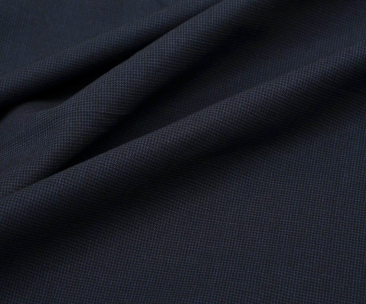 PATTERNED LYCRA COTTON FABRIC - NAVY BLUE