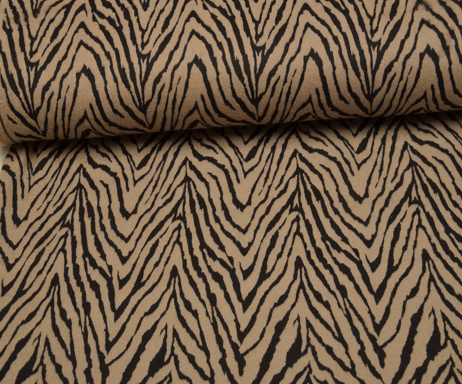 ZEBRA DESENLİ ANGORA KUMAŞ - BEJ