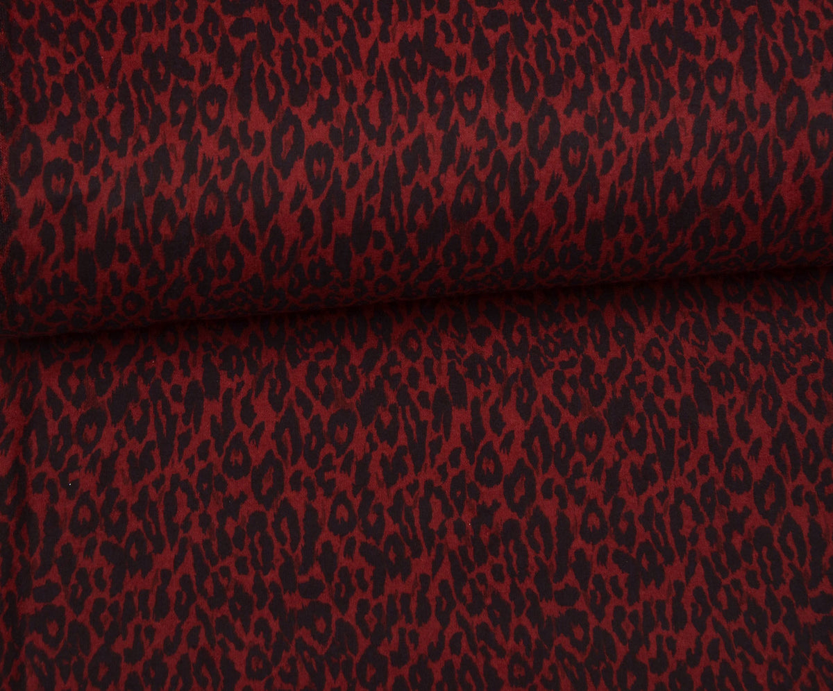 DESENLİ ANGORA KUMAŞ - BORDO