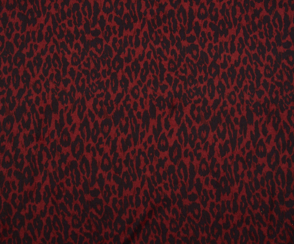 DESENLİ ANGORA KUMAŞ - BORDO
