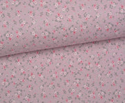 ÇİÇEK DESENLİ POPLİN KUMAŞ - PEMBE