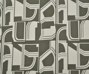 GEOMETRİK DESENLİ VİSKON KUMAŞ - GRİ
