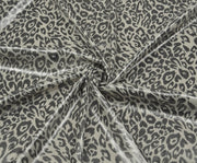 LEOPAR DESENLİ LİKRALI SATEN KUMAŞ - EKRU
