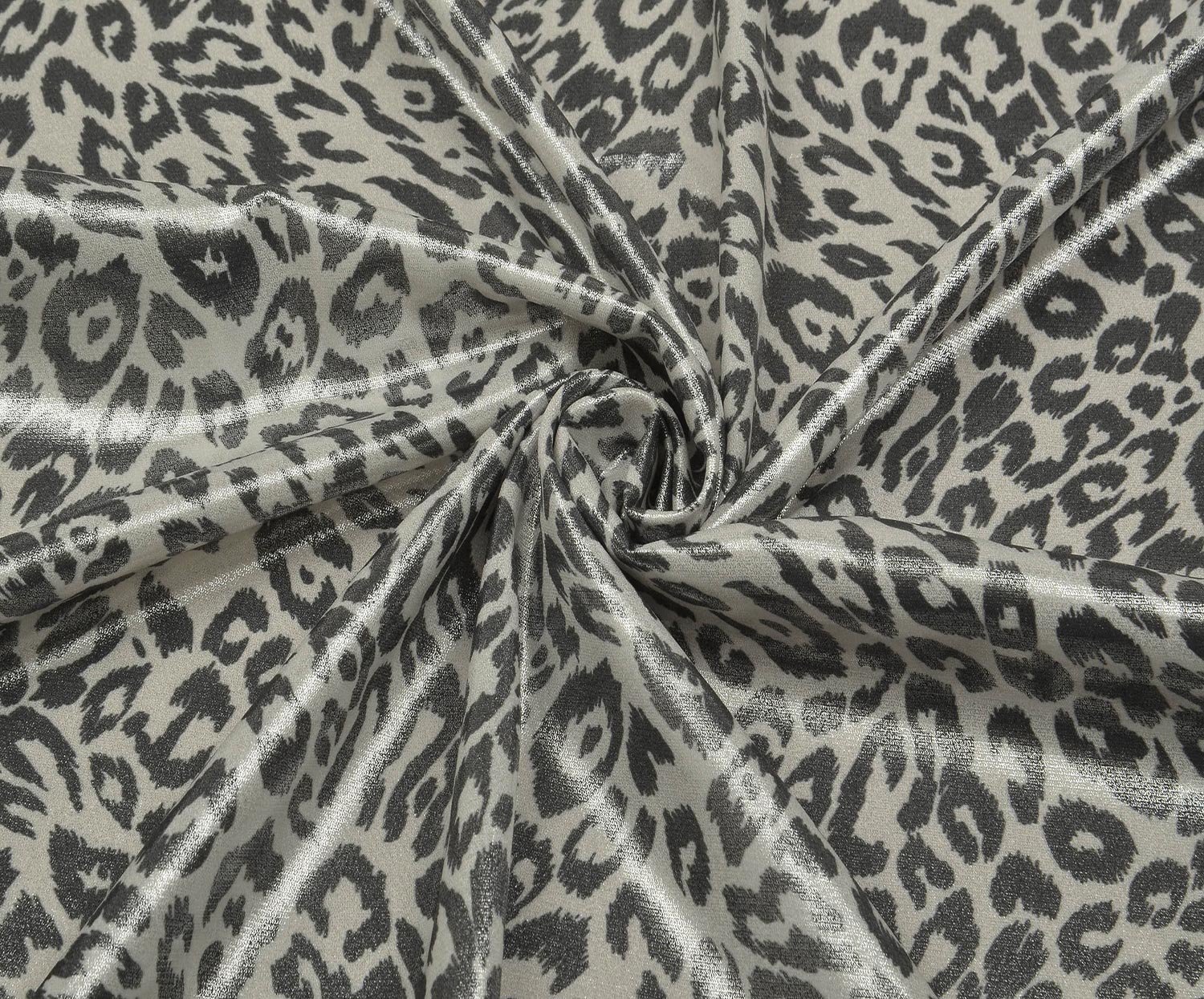 LEOPAR DESENLİ LİKRALI SATEN KUMAŞ - EKRU