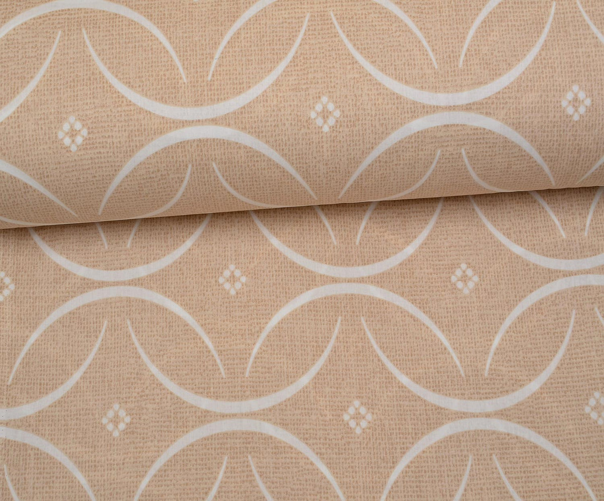 PATTERNED POPLIN FABRIC - BEIGE