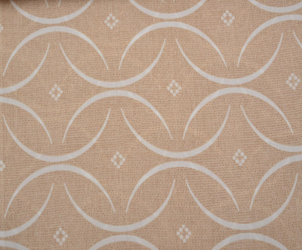 PATTERNED POPLIN FABRIC - BEIGE