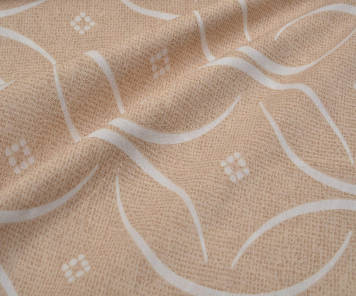 PATTERNED POPLIN FABRIC - BEIGE