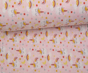 FLANEL UNİCORN PAZEN KUMAŞ - PEMBE