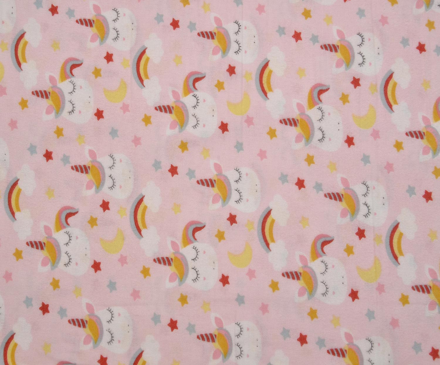 FLANEL UNİCORN PAZEN KUMAŞ - PEMBE